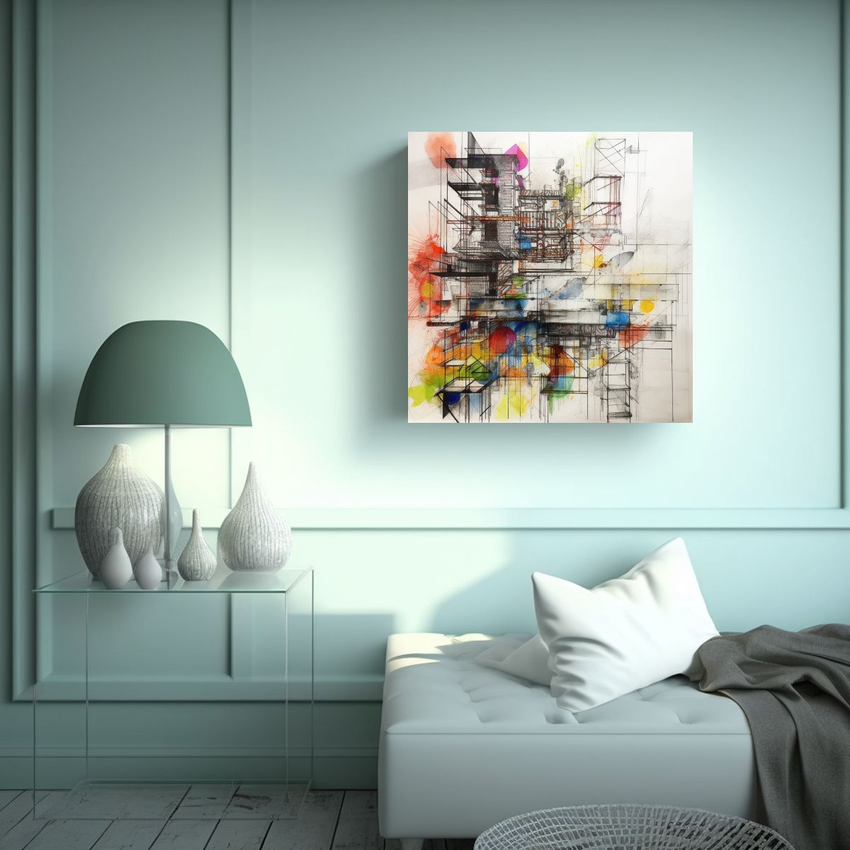 GENERICO - Pinturas Decorativas En Papel Prensado Caliente 80x80 Cm