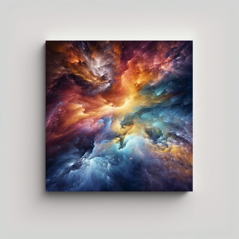 GENERICO - Cuadro De Nebulosa Hipnotizante Y Colores 70x70 Cm