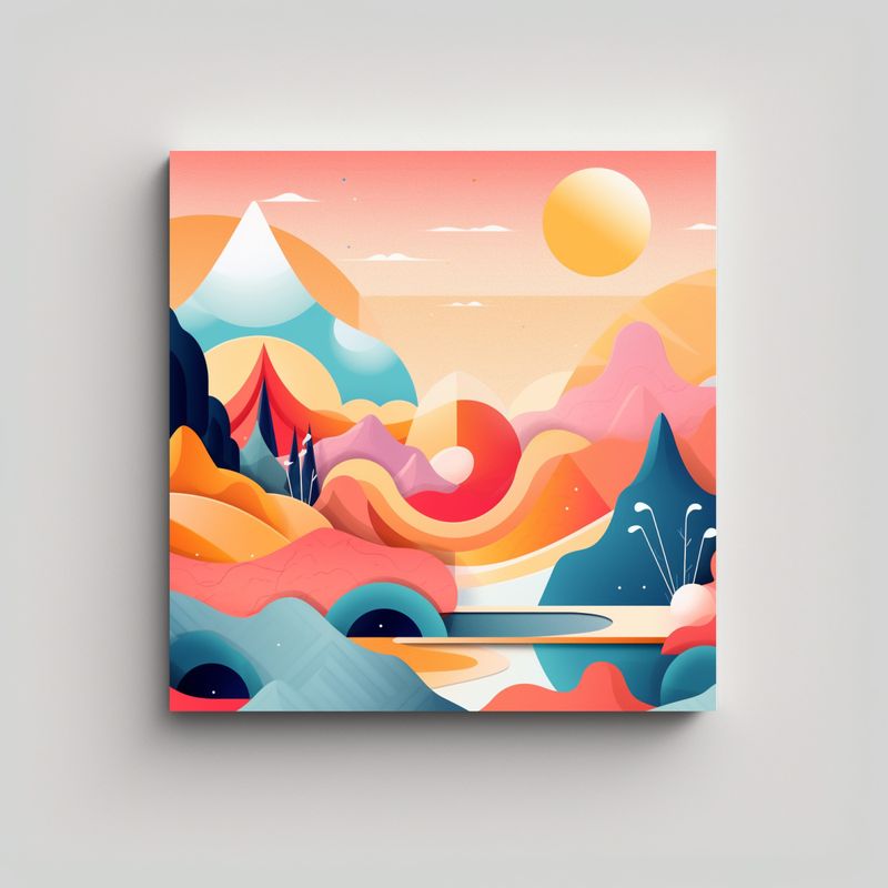 GENERICO - Cuadro Abstracto De Verano En Suaves Tonos 90x90 Cm