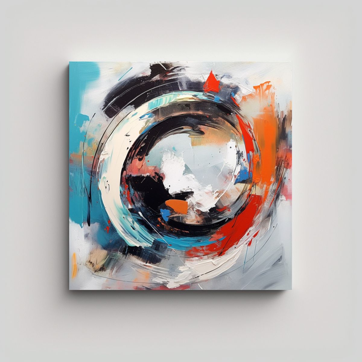 GENERICO - Pintura Abstracta En Bastidor Con Tonos 80x80 Cm