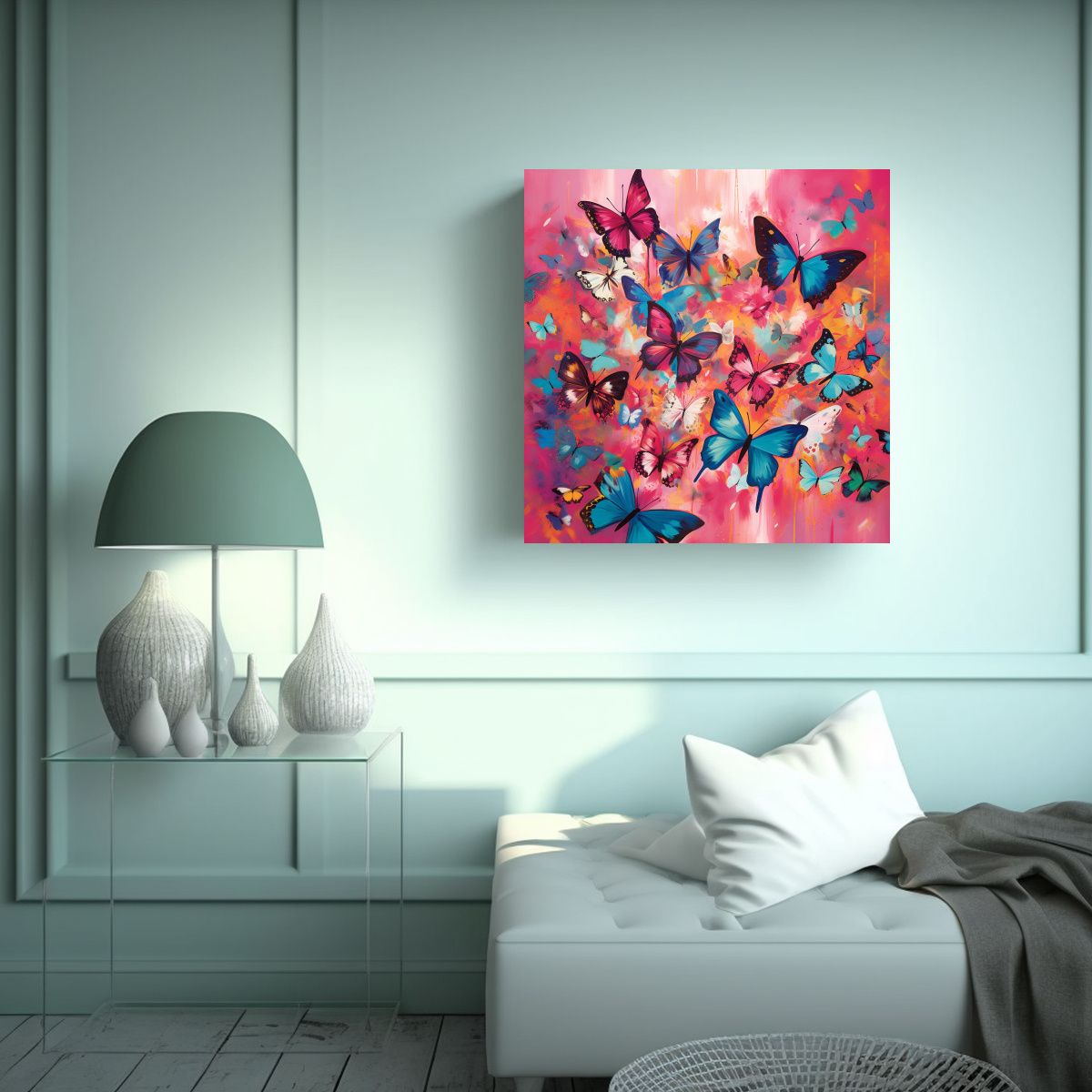 GENERICO - Cuadro De Lienzo Ilustrado Con Marco De Madera, 70x70 Cm