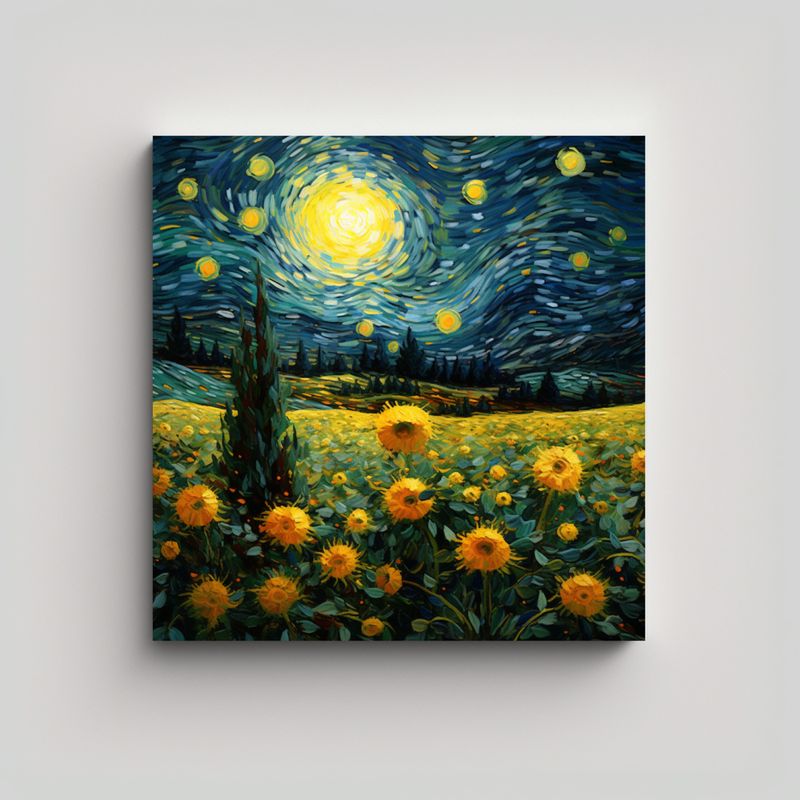 GENERICO - Dibujo En Bastidor De Tela Temática Jardín De 90x90 Cm