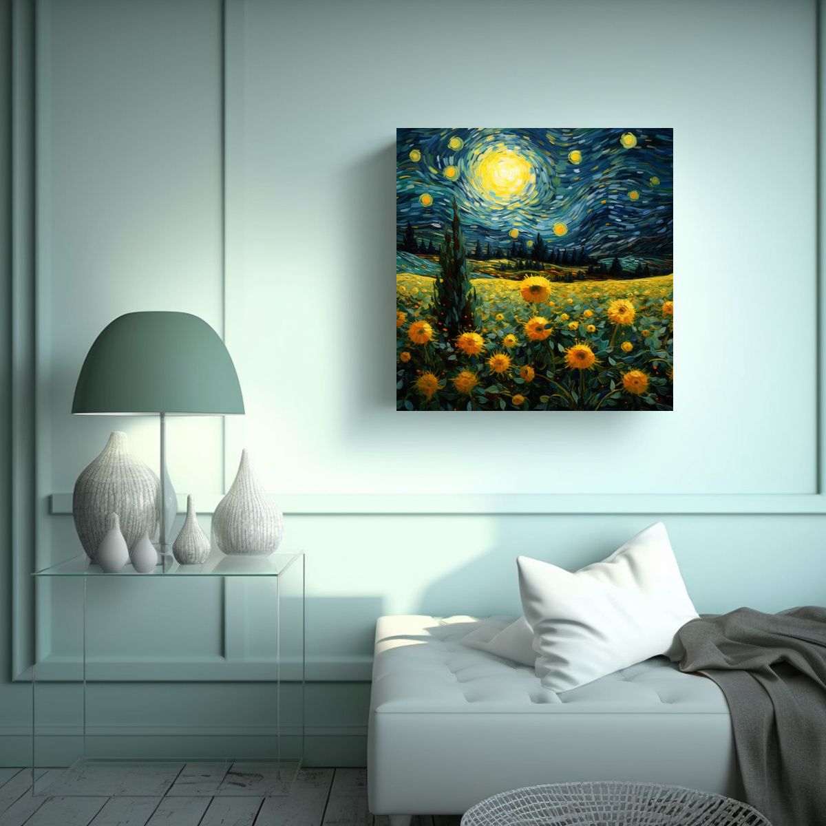 GENERICO - Dibujo En Bastidor De Tela Temática Jardín De 60x60 Cm