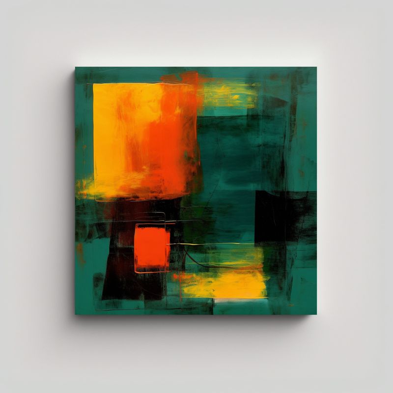 GENERICO - Pintura Decorativa Estilo Rothko Abstracto Con 70x70 Cm
