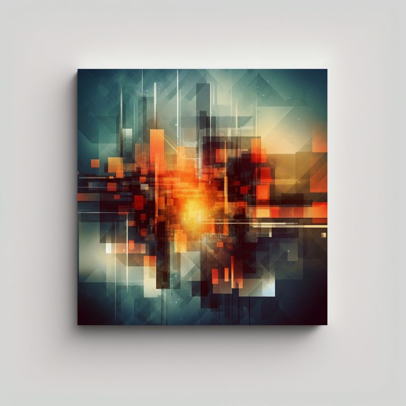 GENERICO - Fondo Tecnológico Abstracto Canva Moderno Adorno 80x80 Cm