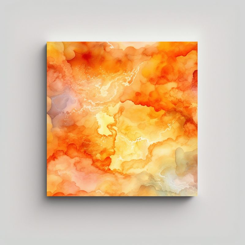 GENERICO - Pintura Decorativa De Fondo Acuarela Naranja 80x80 Cm