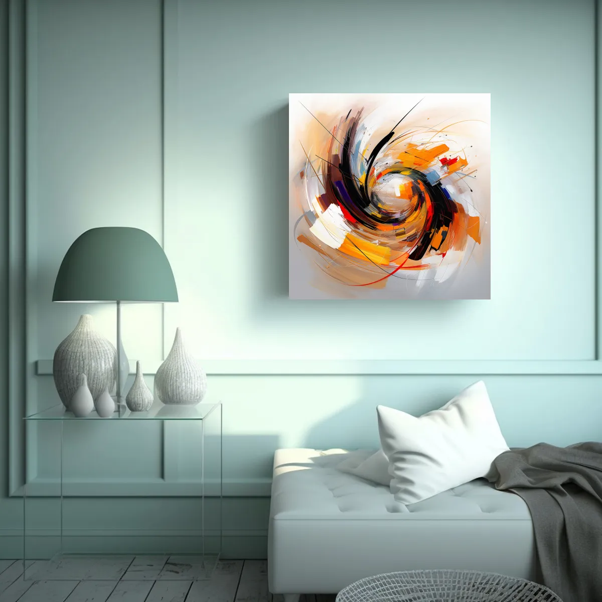 GENERICO - Pintura Abstracta Brillante Para Decoración De 50x50 Cm