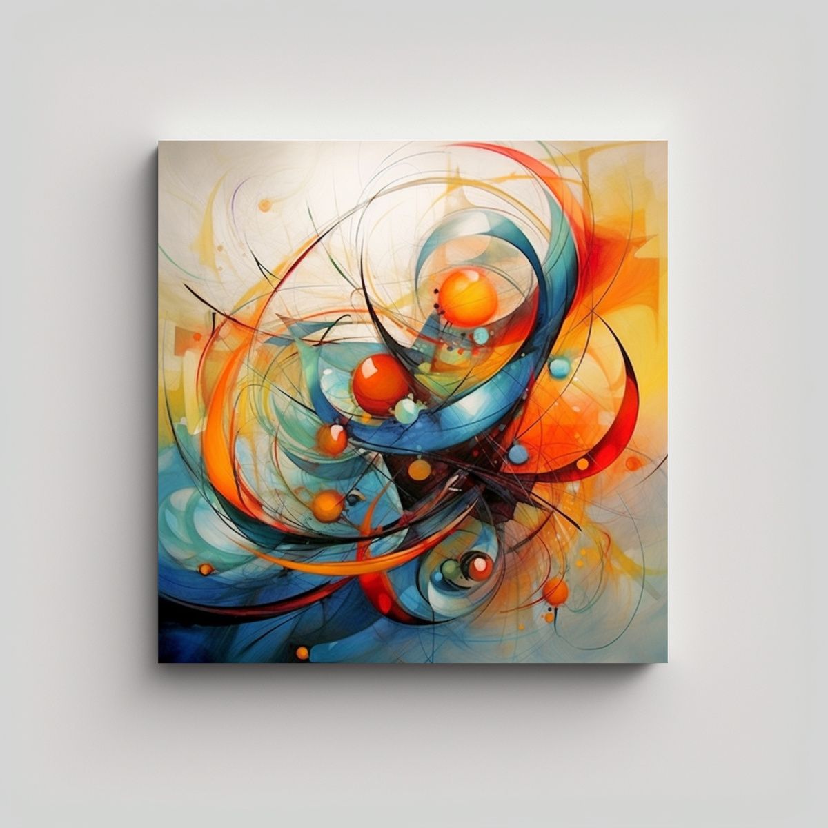 GENERICO - Cuadro Decorativo Abstracto Vintage Pintura 90x90 Cm