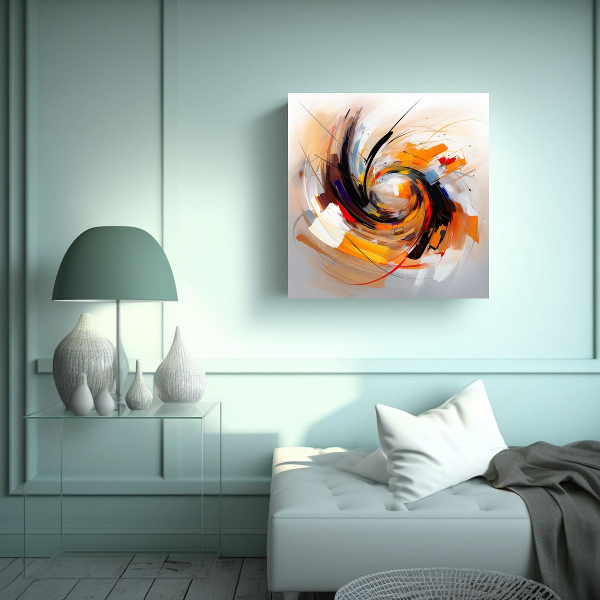 GENERICO - Pintura Abstracta Brillante Para Decoración De 80x80 Cm