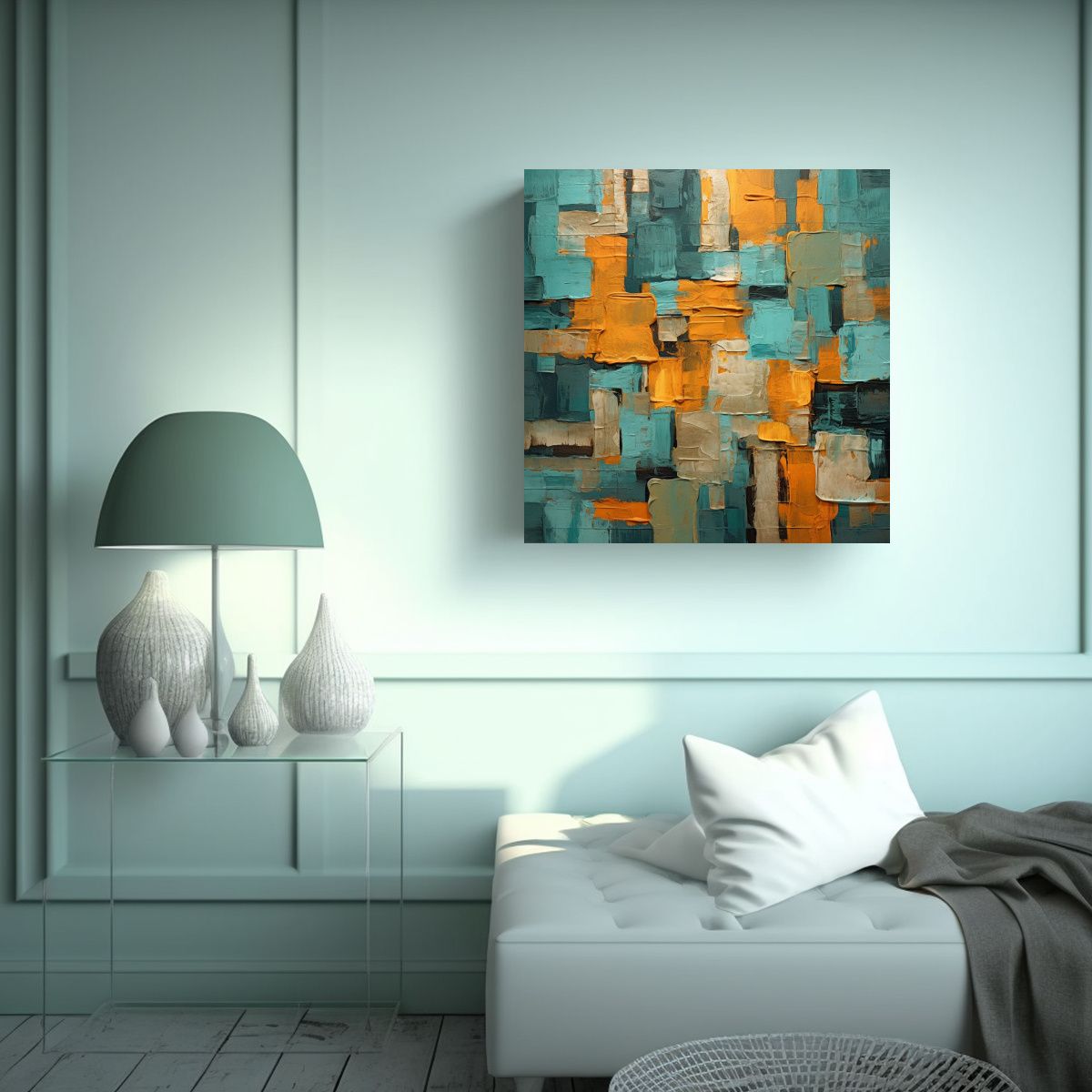 GENERICO - Pintura Bastidor Alta Calidad Adorno Castro En 80x80 Cm