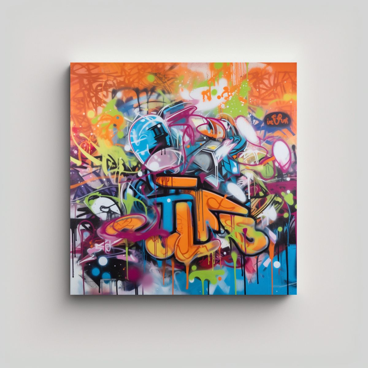 GENERICO - Lienzo Moderno Con Graffiti Y La Palabra Imogen 70x70 Cm