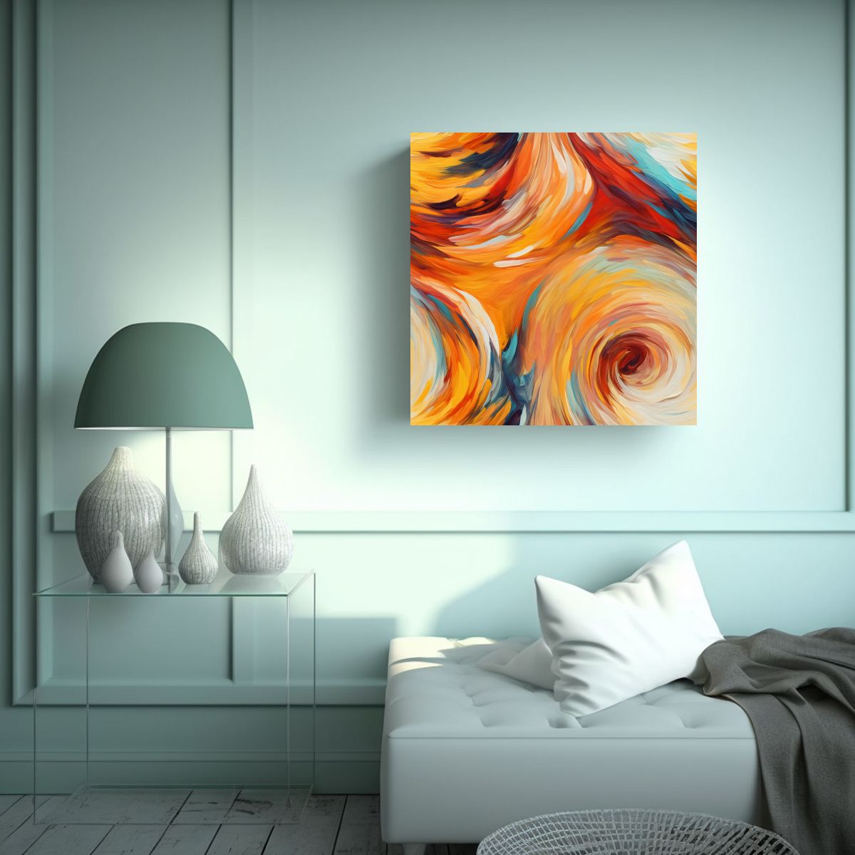 GENERICO - Pintura Decorativa Estilo Abstracto Con Colores 90x90 Cm