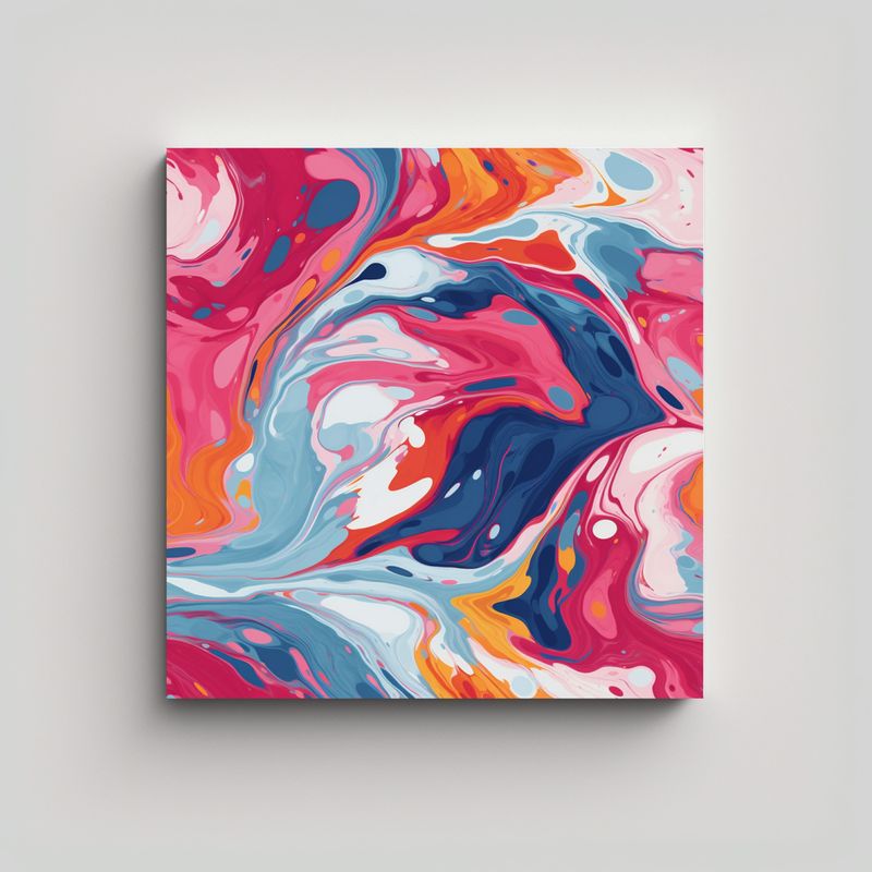 GENERICO - Pintura Decorativa Moderna En Bastidor Con Efecto 50x50 Cm