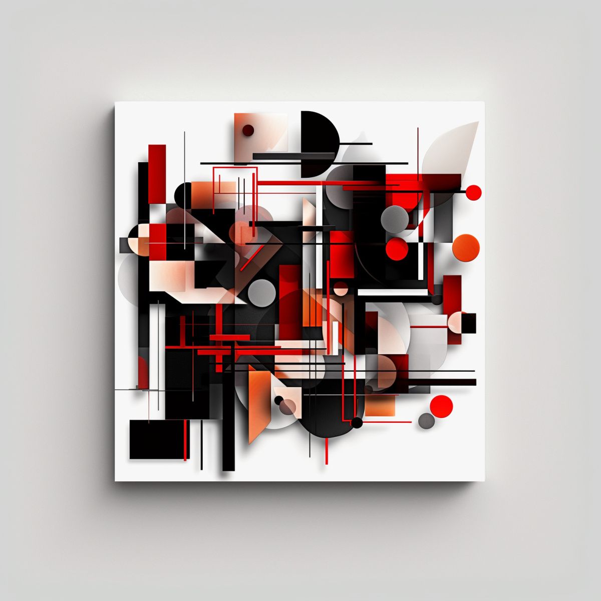 GENERICO - Cuadro Armonía Cromática Abstracto Rojo Y Negro 80x80 Cm