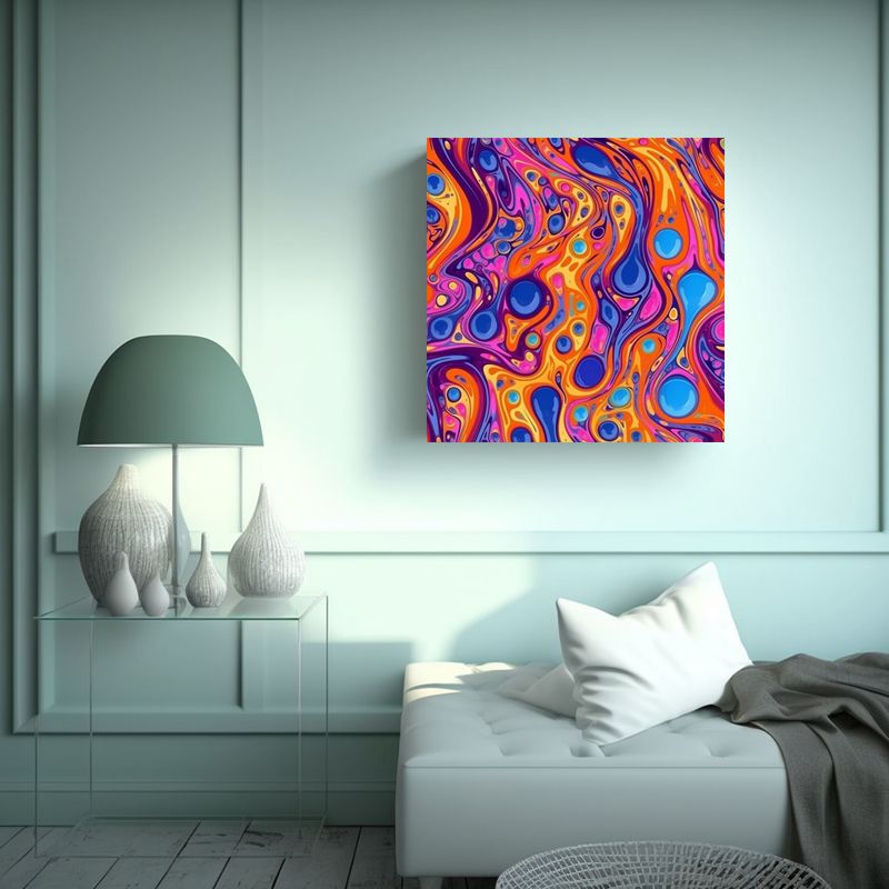 GENERICO - Pinturas Decorativas Con Patrones De Colores 90x90 Cm