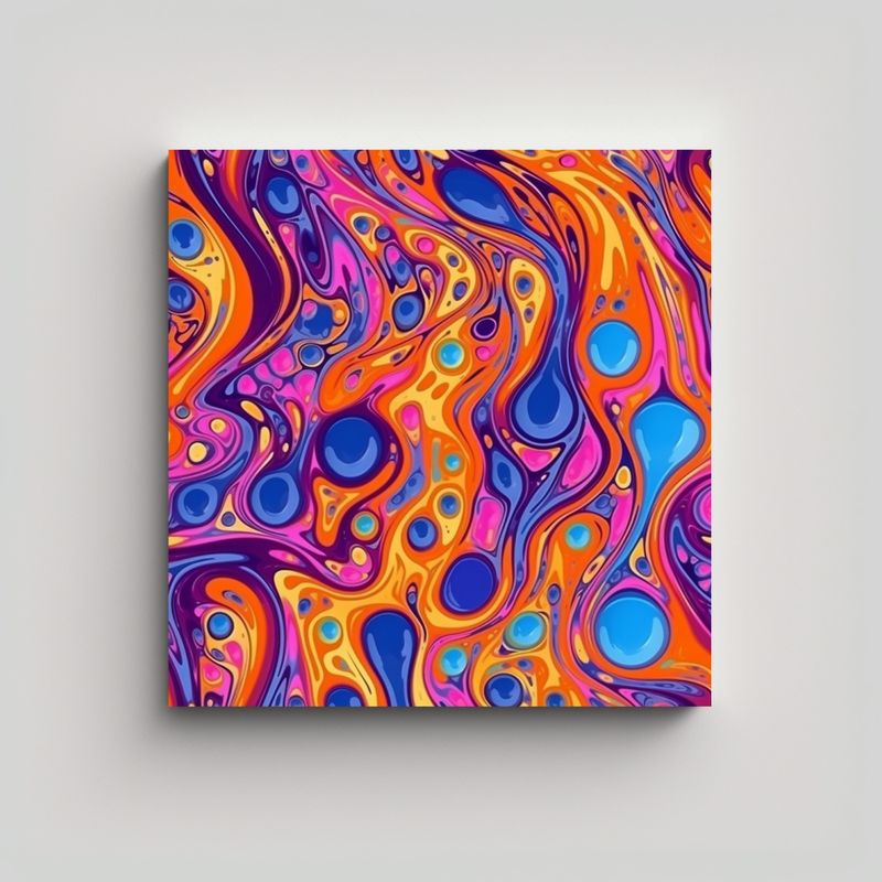 GENERICO - Pinturas Decorativas Con Patrones De Colores 70x70 Cm