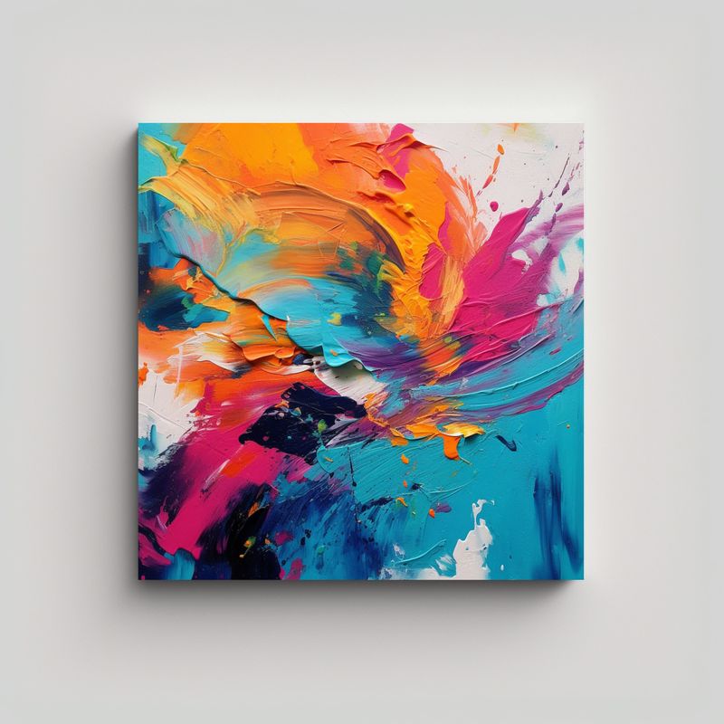 GENERICO - Arte Abstracto Duradero: Pintura Acrílica 70x70 Cm