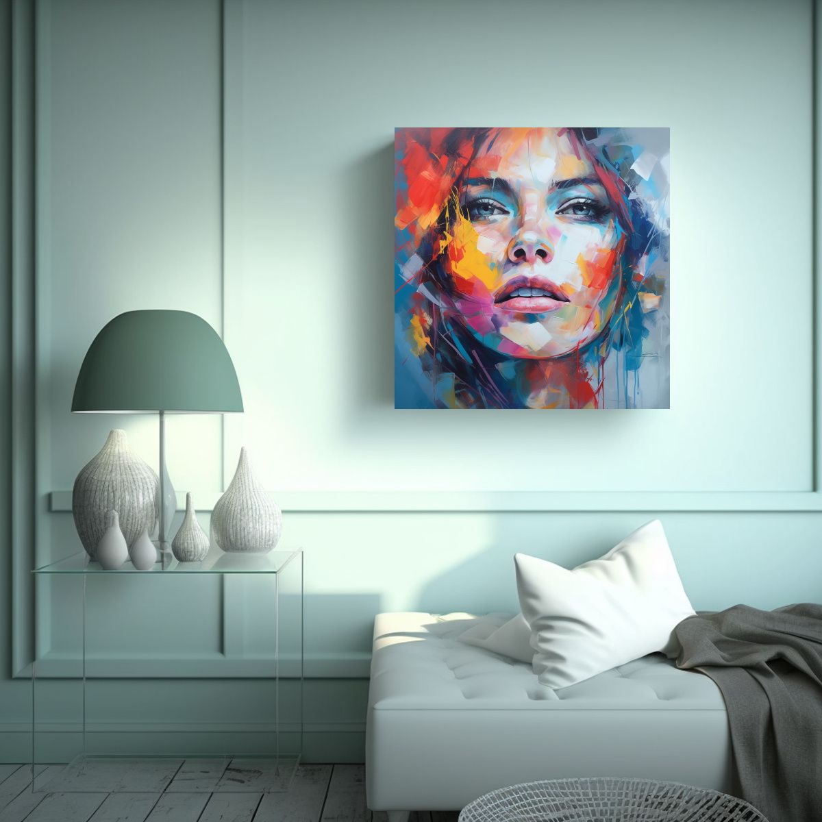 GENERICO - Cuadro Moderno De Mujer Con Expresión Artística 70x70 Cm