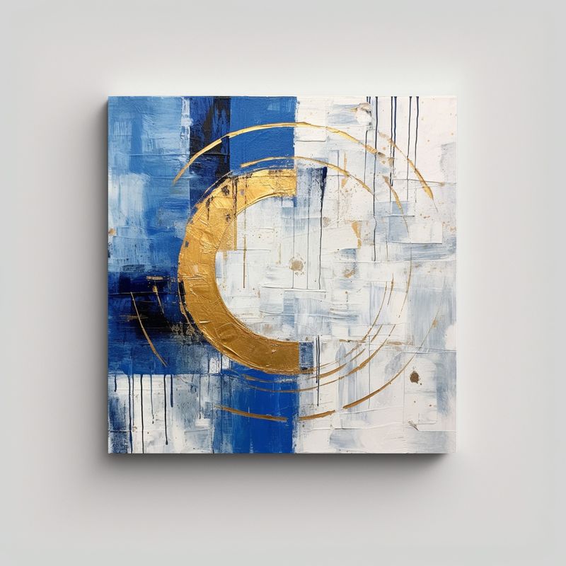 GENERICO - Pintura Acrílica Abstracta En Bastidor 90x90 Cm