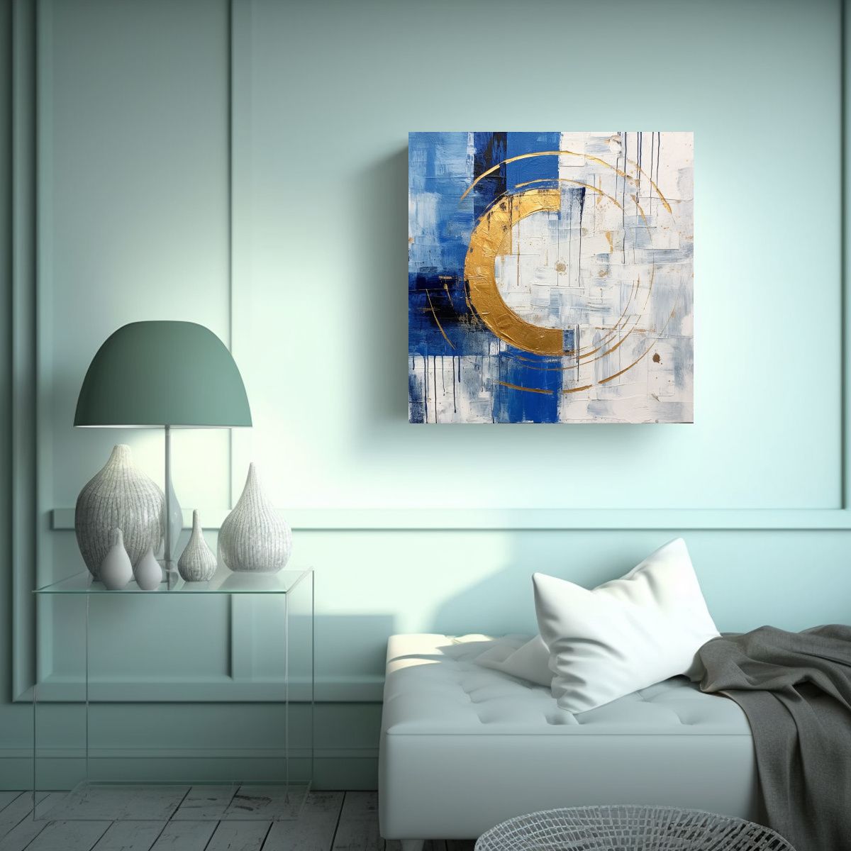 GENERICO - Pintura Acrílica Abstracta En Bastidor 70x70 Cm