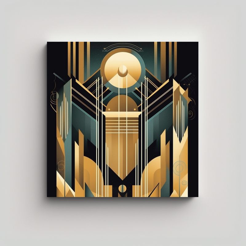 GENERICO - Lienzo Decorativo De Estilo Art Deco Con Formas 80x80 Cm