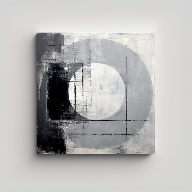GENERICO - Arte Moderno Cocina Gris Tonal Minimalista 60x60 Cm