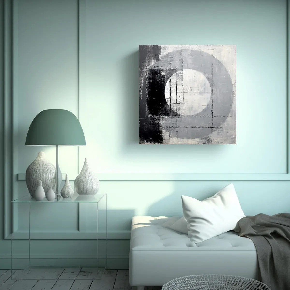 GENERICO - Arte Moderno Cocina Gris Tonal Minimalista 50x50 Cm