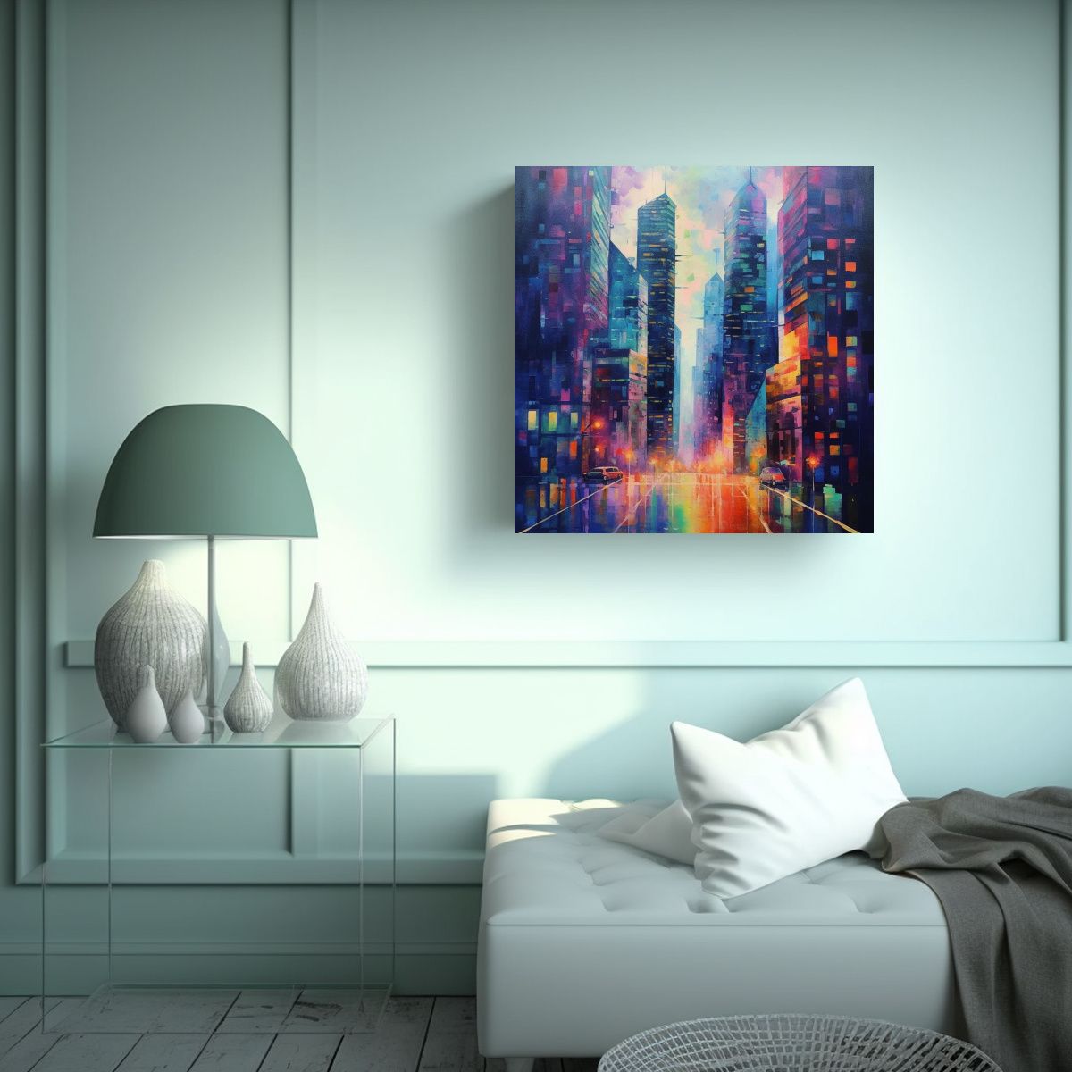 GENERICO - Pinturas Decorativas Modernas De Edificios Con 70x70 Cm