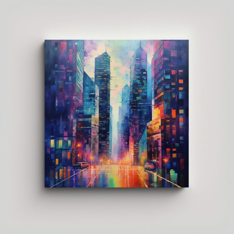 GENERICO - Pinturas Decorativas Modernas De Edificios Con 50x50 Cm