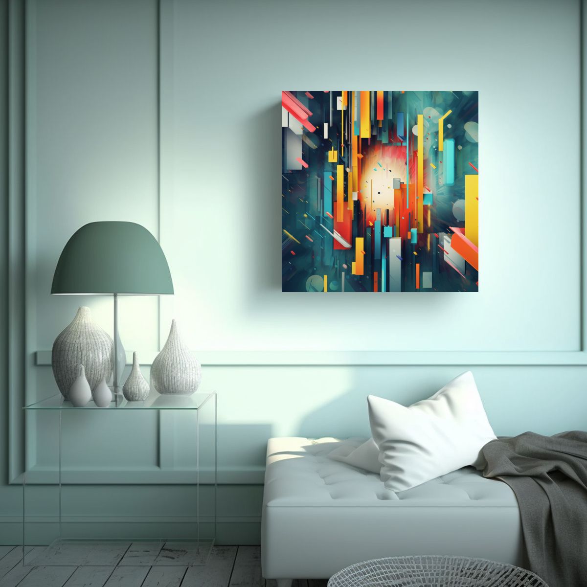 GENERICO - Pintura Decorativa Con Textura En Bastidor 70x70 Cm