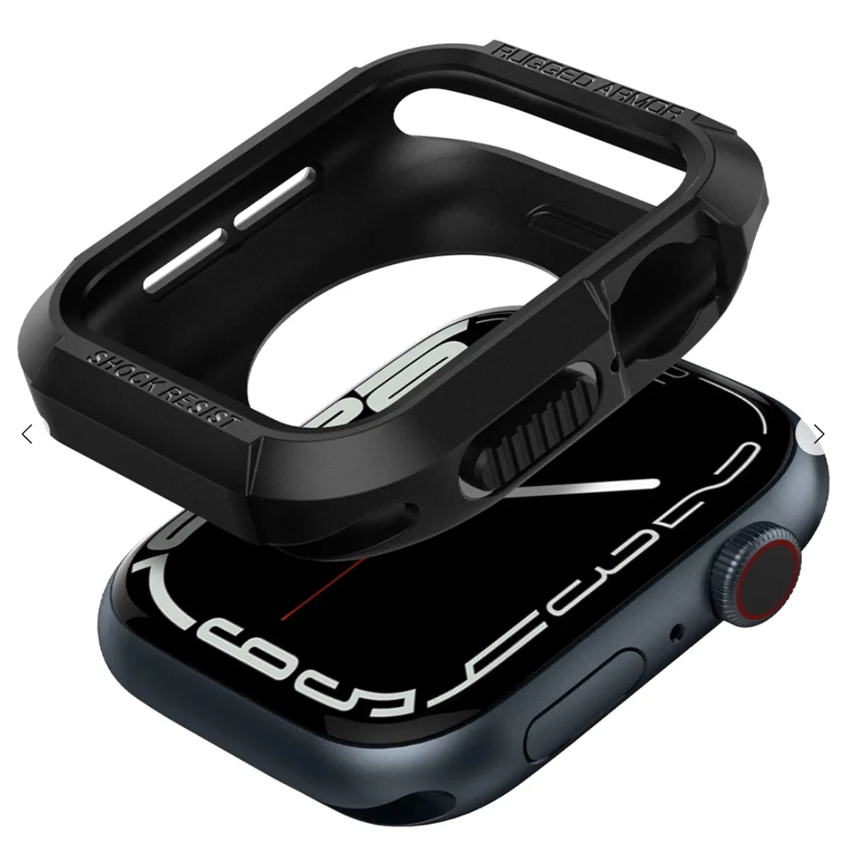 SPIGEN - Protector Spigen Rugged Armor para Apple Watch 45 mm - Negro