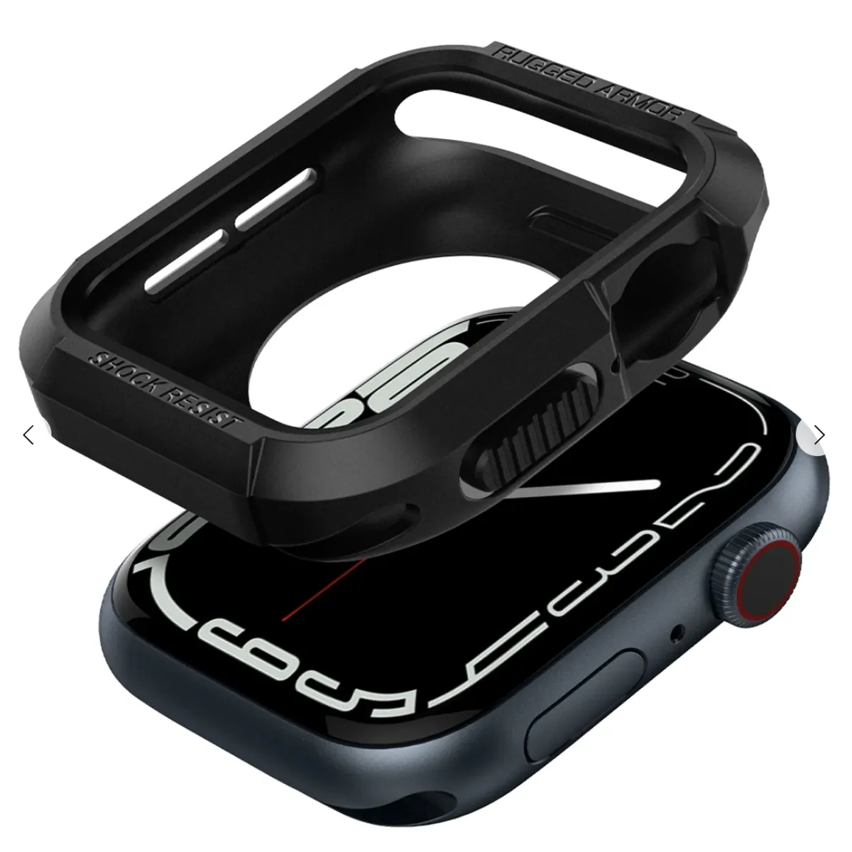 SPIGEN - Protector Spigen Rugged Armor para Apple Watch 45 mm - Negro