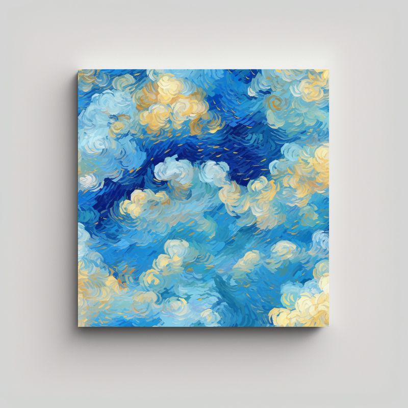 GENERICO - Pintura De Pared Temática Tonos Nubes En El 90x90 Cm