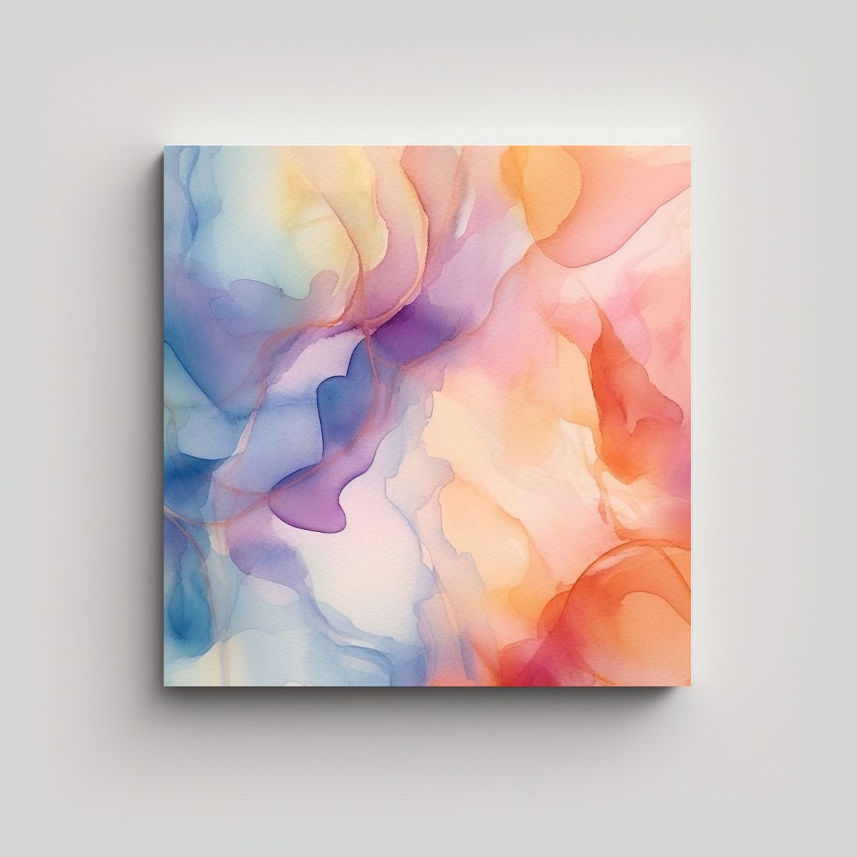 GENERICO - Pintura Abstracta Acuarela Cuadro Colorida 90x90 Cm