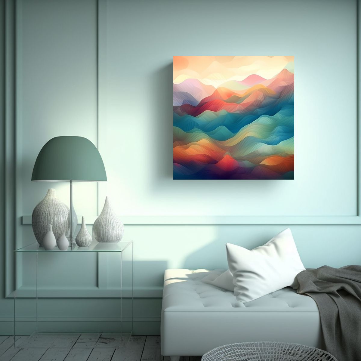 GENERICO - Pintura En Bastidor De Campo Fantástico Borroso 70x70 Cm