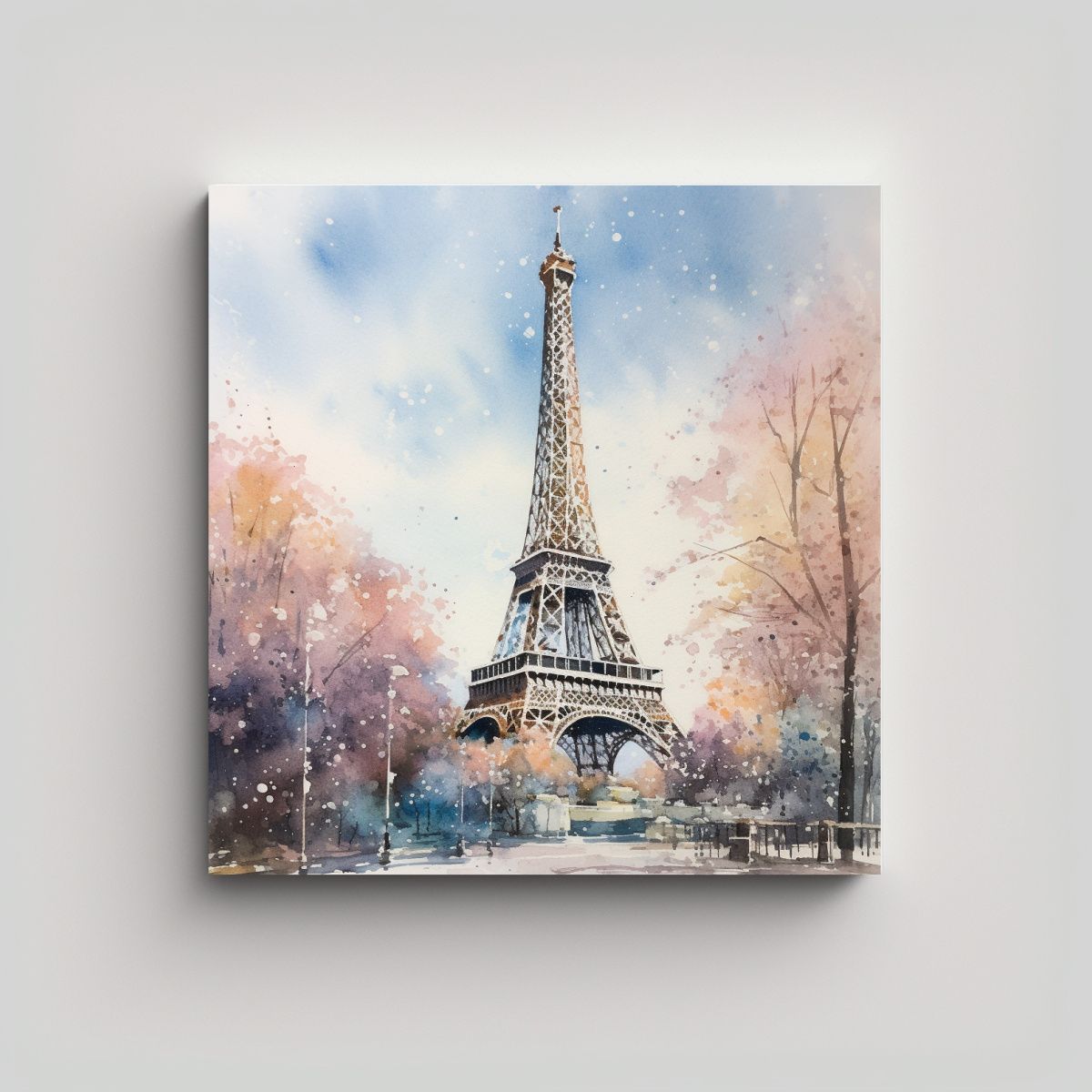 GENERICO - Tela En Bastidor Cuadro Vitalidad Torre Eiffel 50x50 Cm