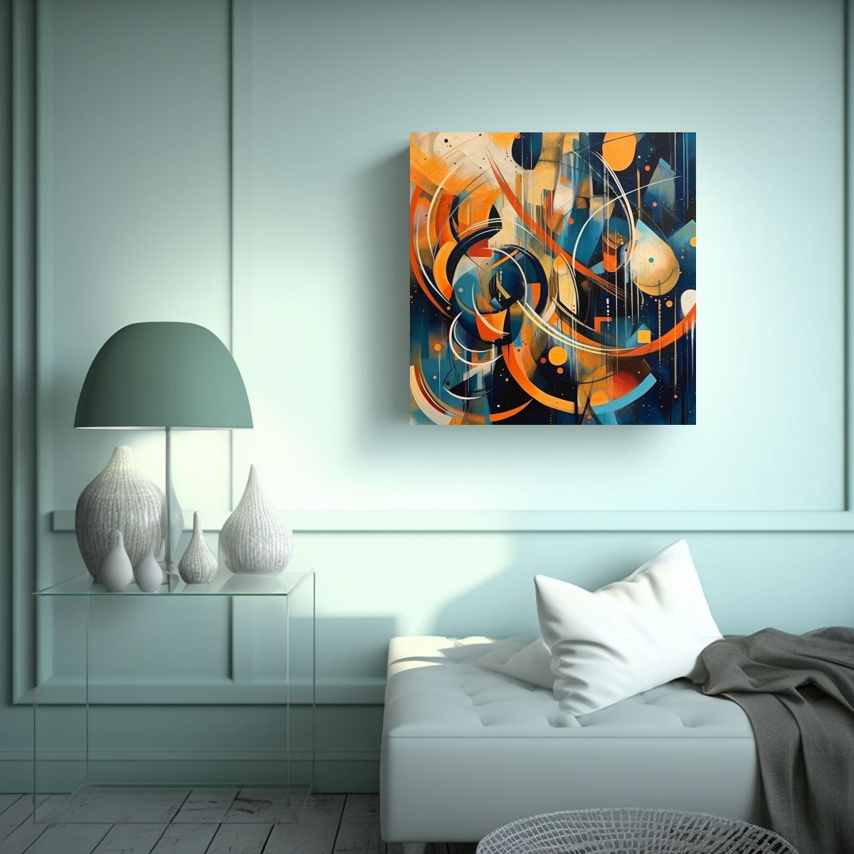 GENERICO - Pintura Decorativa Abstracta En Canva 60x60 Cm