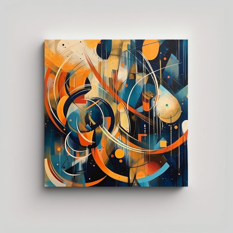 GENERICO - Pintura Decorativa Abstracta En Canva 50x50 Cm