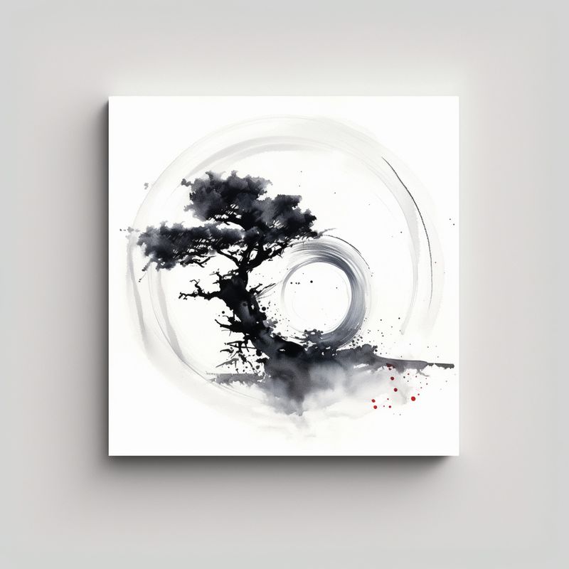 GENERICO - Pintura De Arte De Pared En Tinta China Con Un 80x80 Cm