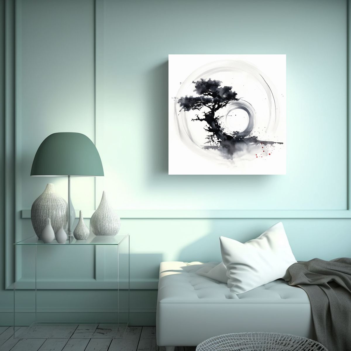 GENERICO - Pintura De Arte De Pared En Tinta China Con Un 80x80 Cm