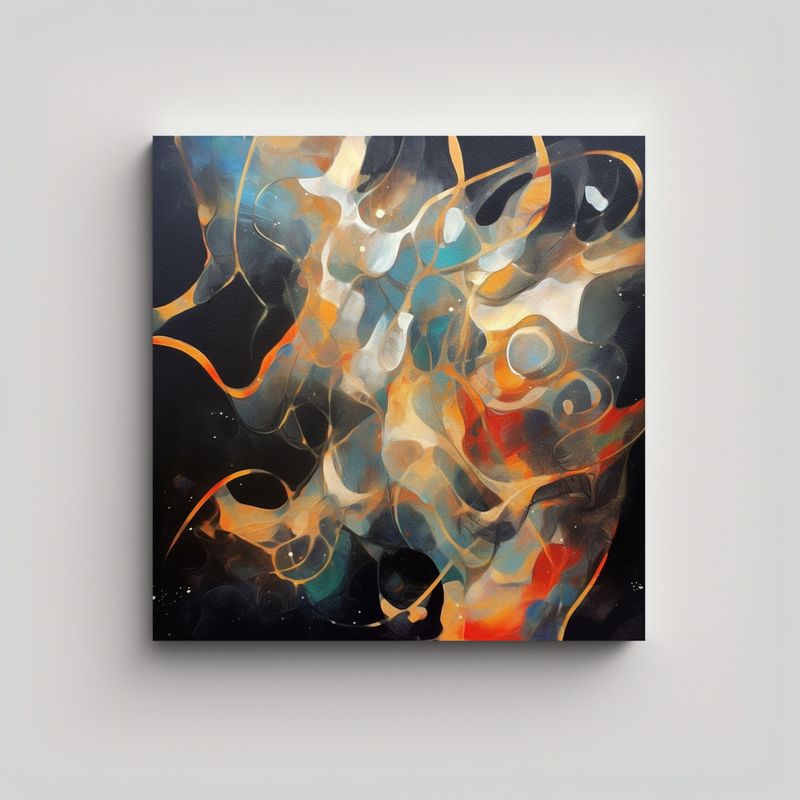 GENERICO - Lienzo Brillante Estilo Abstracto Feliz 70x70 Cm