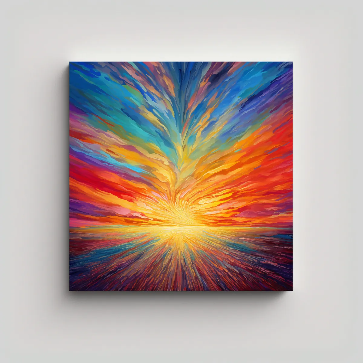 GENERICO - Cuadro Lienzo Cuadrado Abstracto Amanecer En El 50x50 Cm