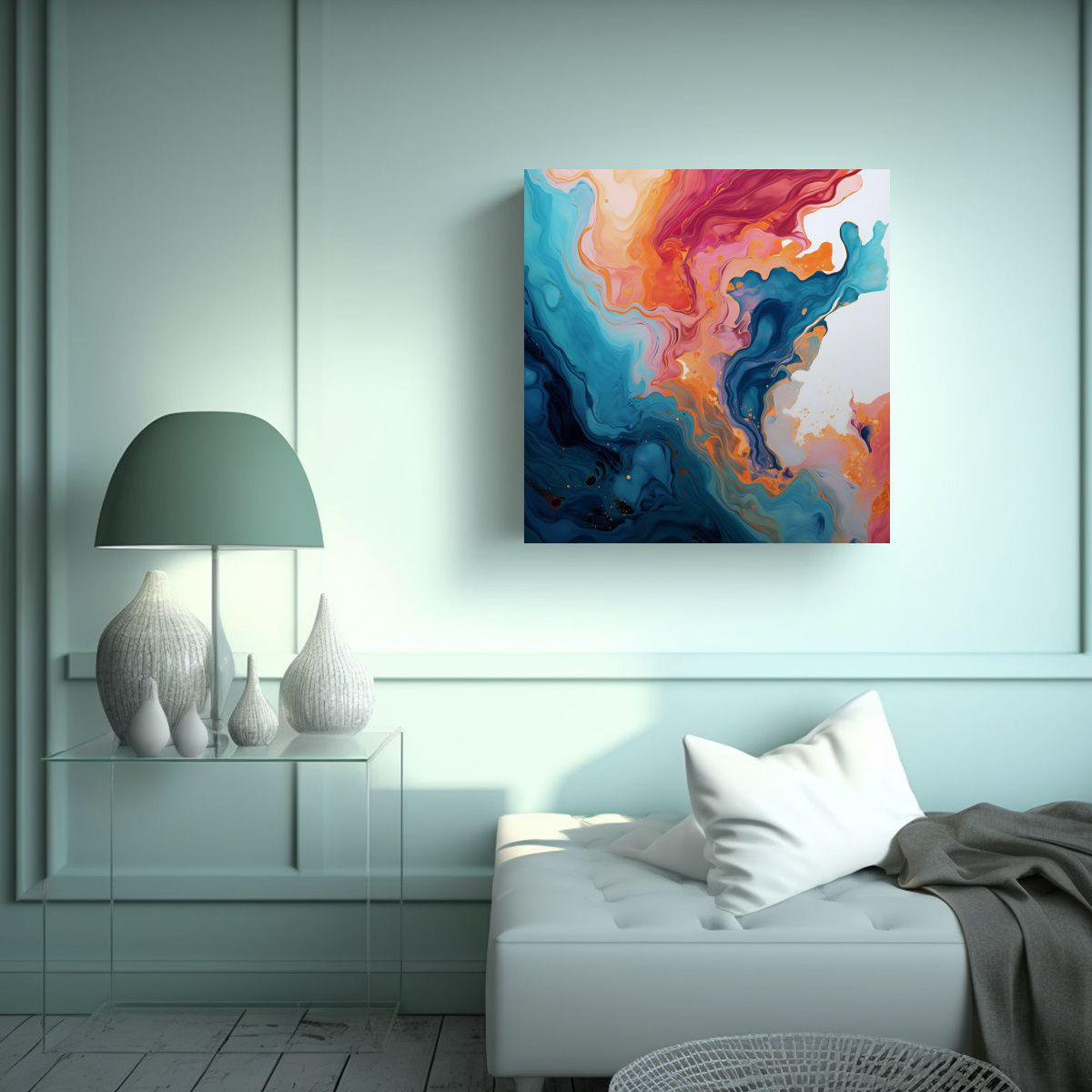 GENERICO - Pinturas Decorativas De Textura Fluida Y Colorida 90x90 Cm