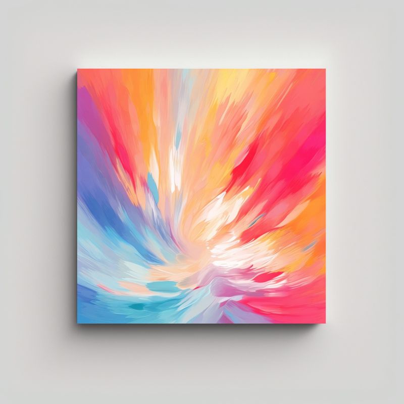 GENERICO - Pintura Al óleo Cuadro Colores Luminosidad 60x60 Cm