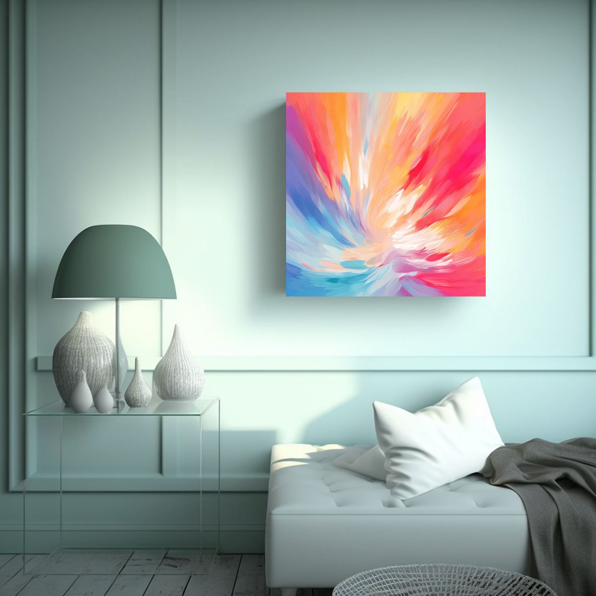 GENERICO - Pintura Al óleo Cuadro Colores Luminosidad 60x60 Cm