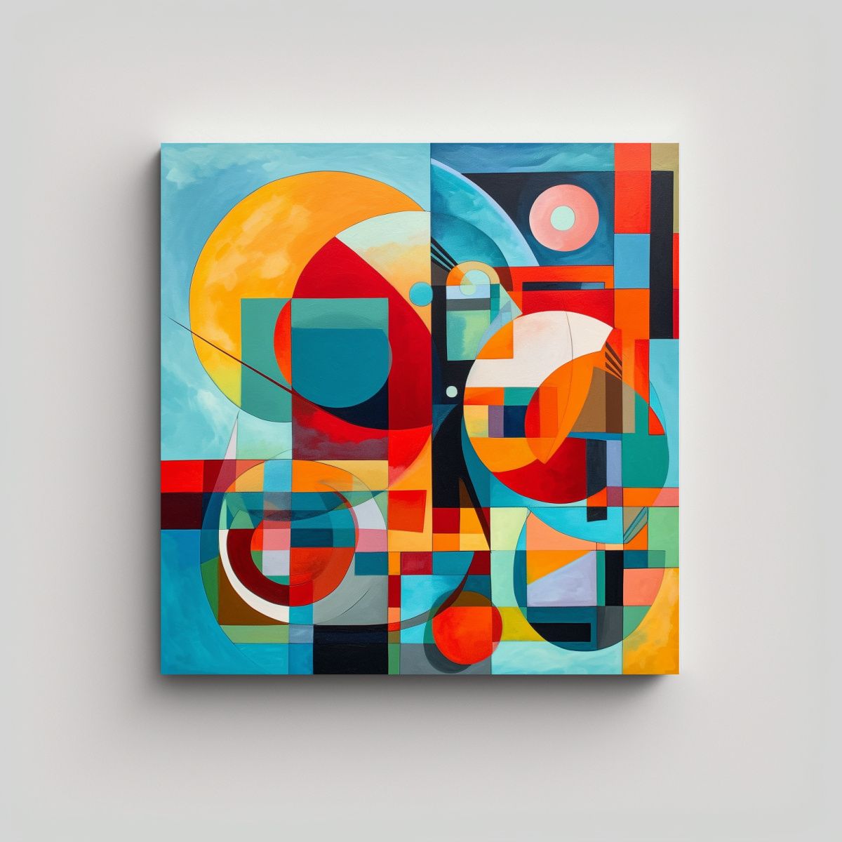 GENERICO - Cuadro Decorativo Abstracción Geométrica Con 50x50 Cm