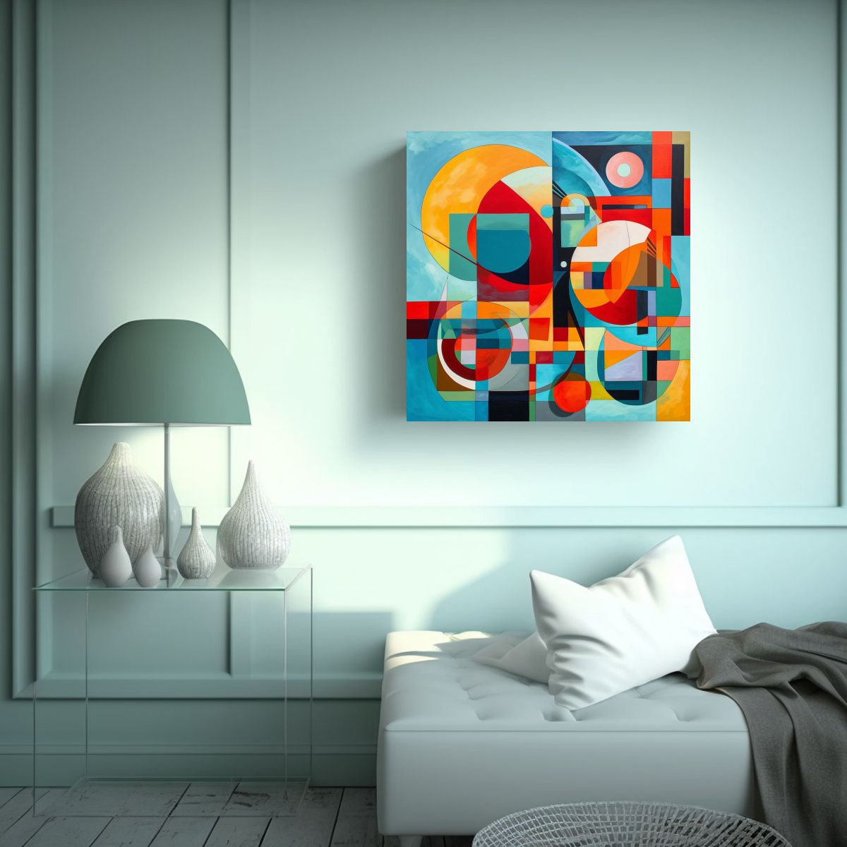 GENERICO - Cuadro Decorativo Abstracción Geométrica Con 50x50 Cm