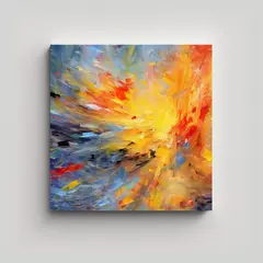 GENERICO - Pintura Abstracta Canva Moderno Reflejo 80x80 Cm