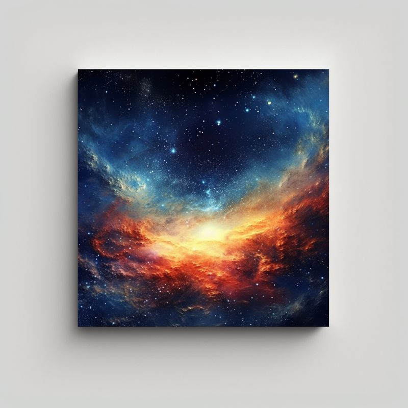 GENERICO - Cuadro Acuarela Belleza Galaxia Vía Láctea 50x50 Cm