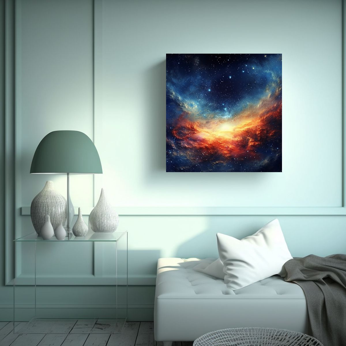 GENERICO - Cuadro Acuarela Belleza Galaxia Vía Láctea 50x50 Cm